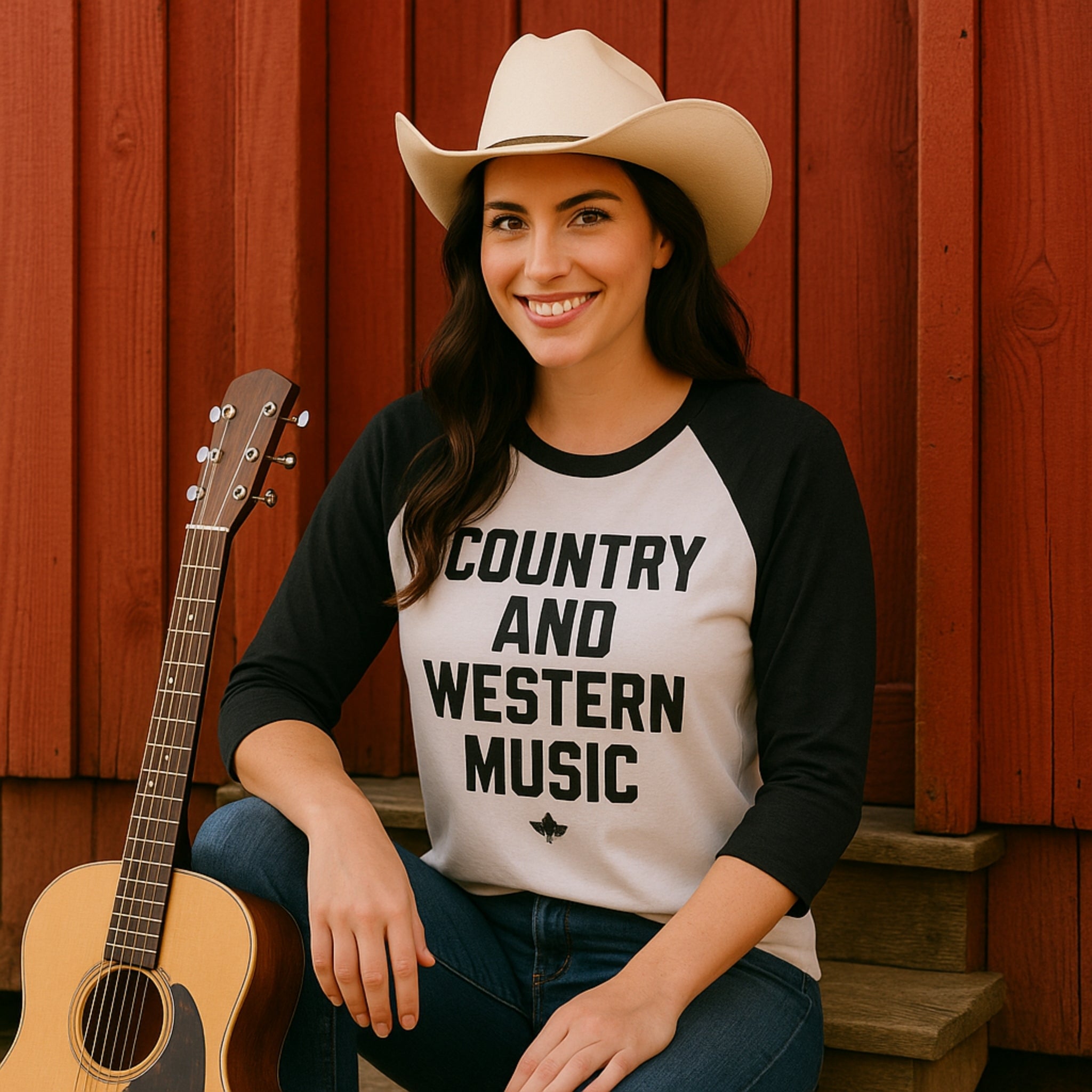 Country Western Music Baseball Tee