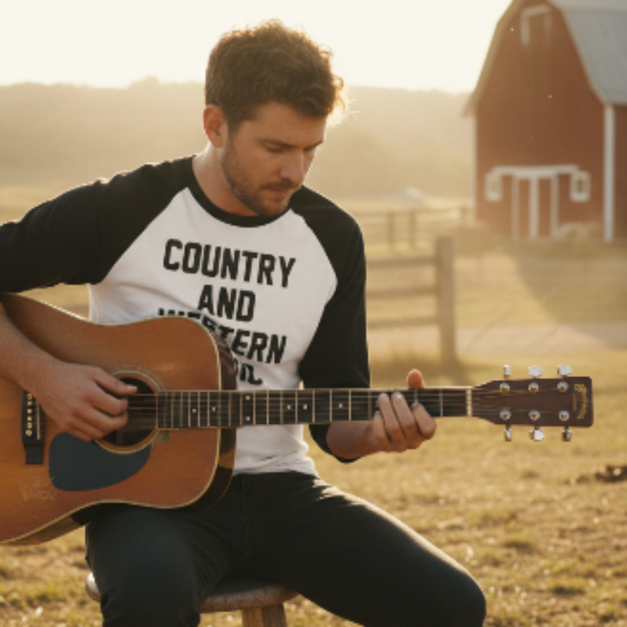 Country Western Music Baseball Tee