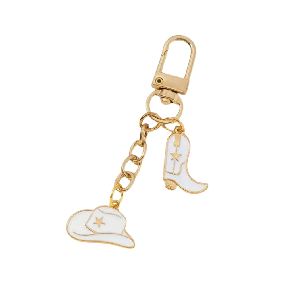 Cowboy Purse Charm / Keychain | Black or White
