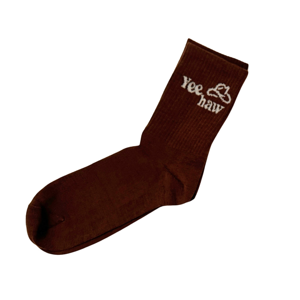 Yeehaw Socks | Women Brown + White