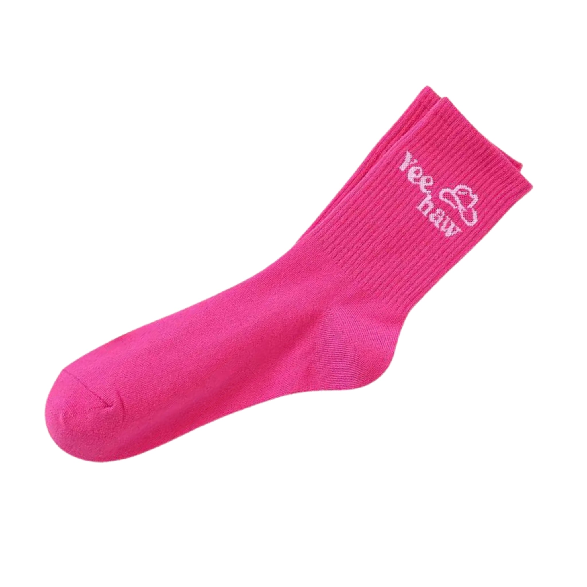 Yeehaw Socks | Women Pink + White